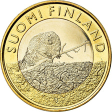 Finlandia, 5 Euro, Le castor en Satkunta, 2015, SPL, Bi-metallico, KM:240