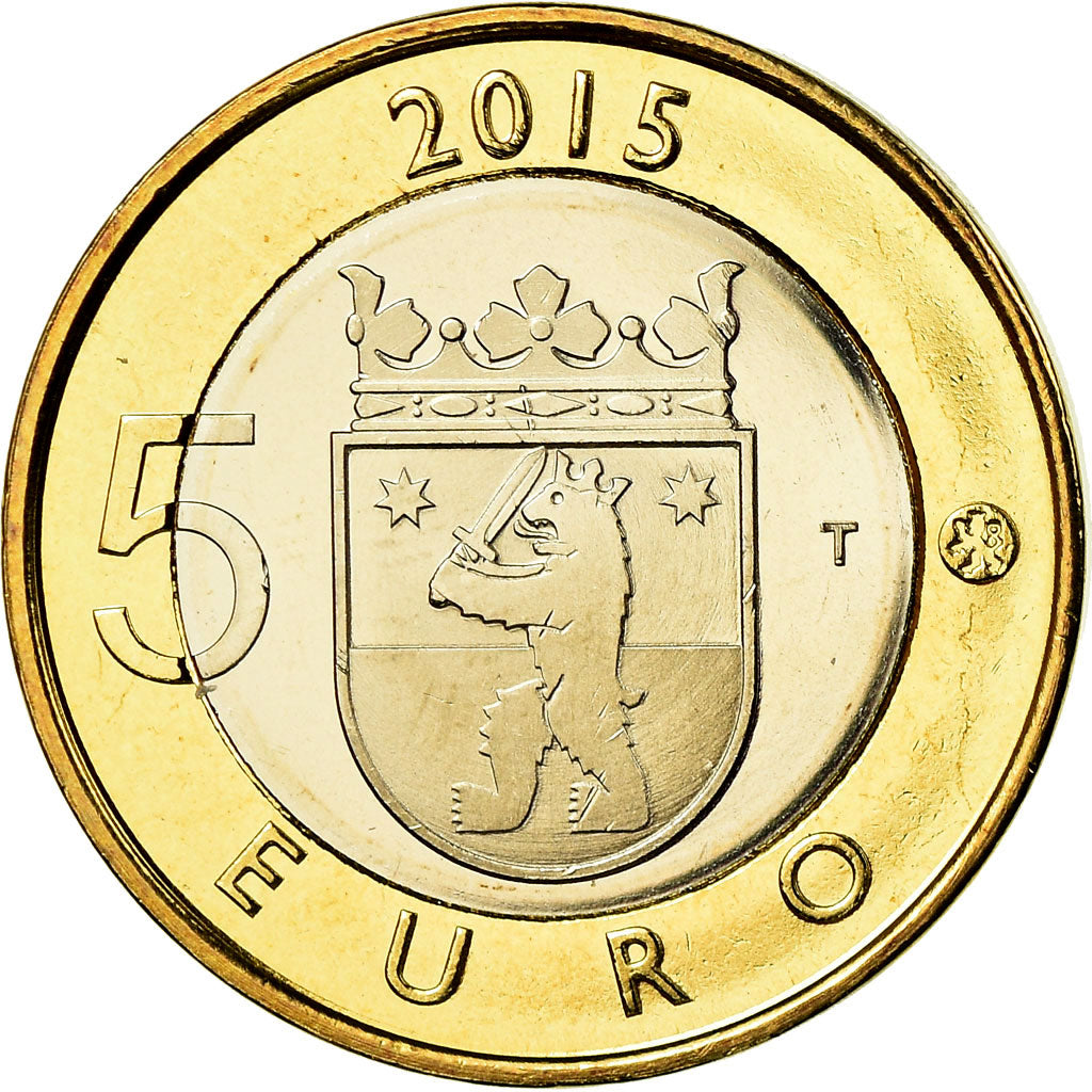 Finlandia, 5 Euro, Le castor en Satkunta, 2015, SPL, Bi-metallico, KM:240