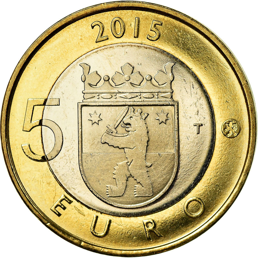 Finnland, 5 Euro, Le castor en Satkunta, 2015, VZ, Bi-Metallic, KM:240