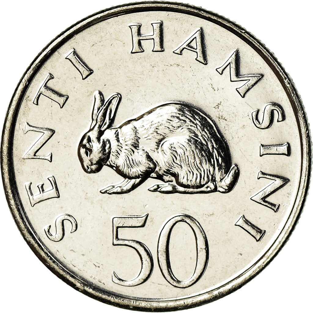 Coin, Tanzania, 50 Senti, 1988, British Royal Mint, AU(55-58), Nickel Clad