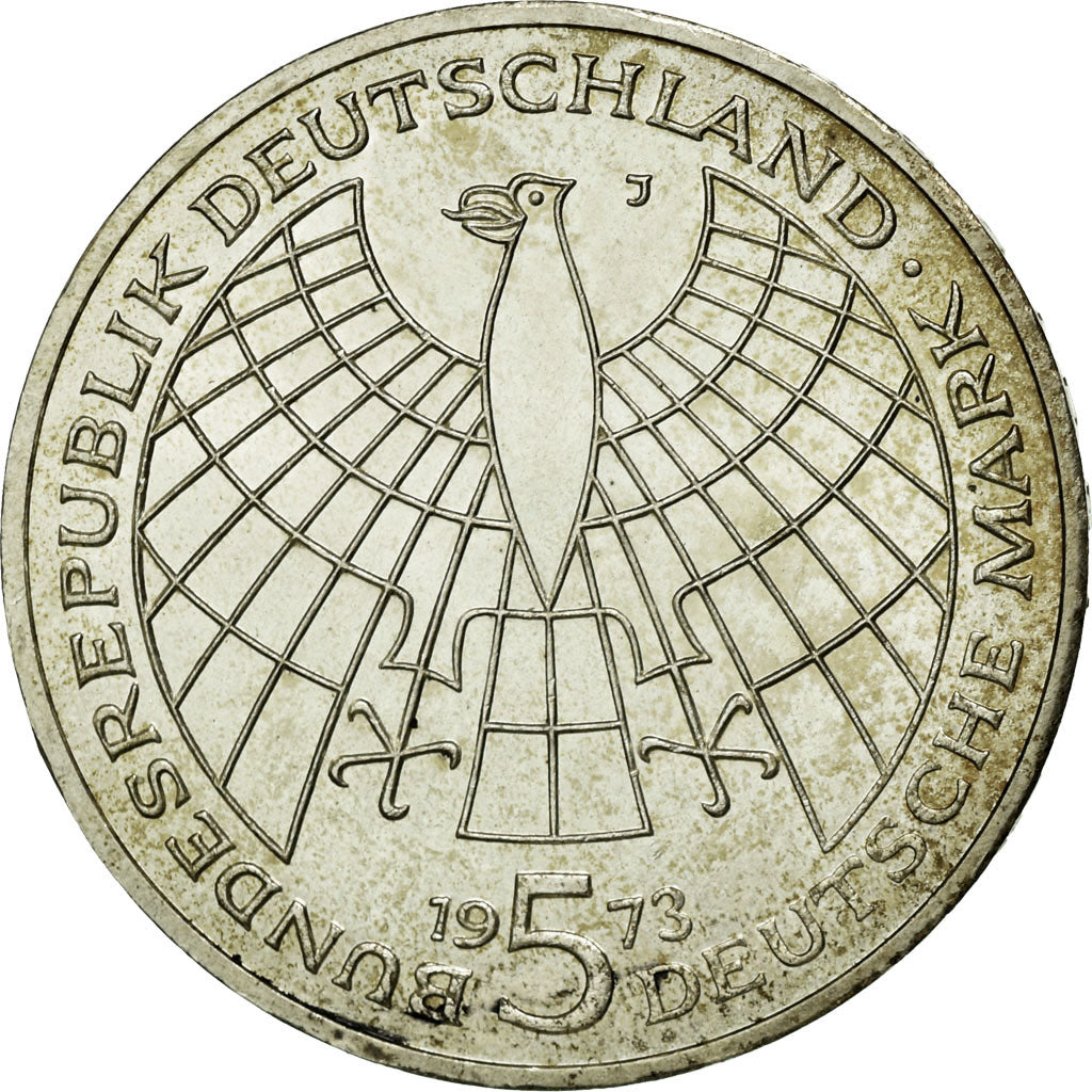 Coin, GERMANY - FEDERAL REPUBLIC, 5 Mark, 1973, Hamburg, Germany, AU(55-58)