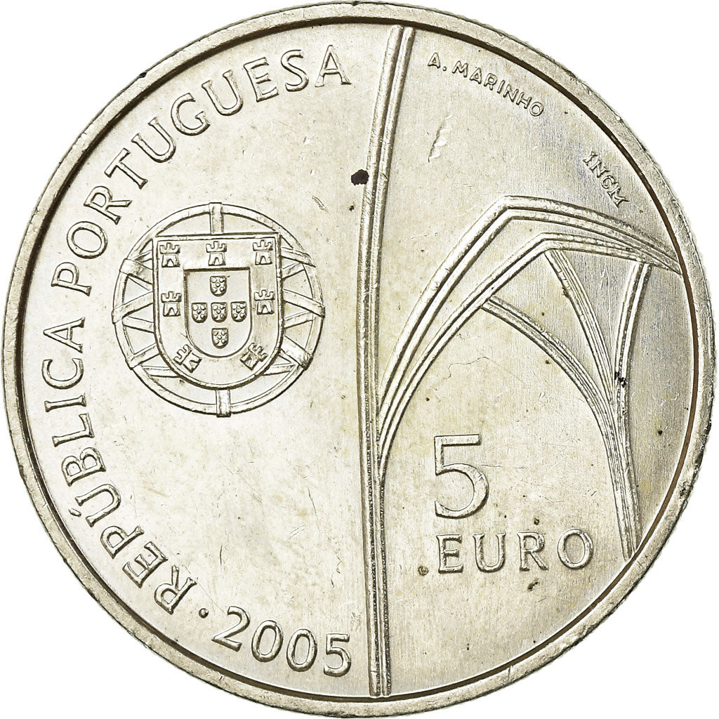 Portugal, 5 Euro, 2005, MBC, Plata, KM:761