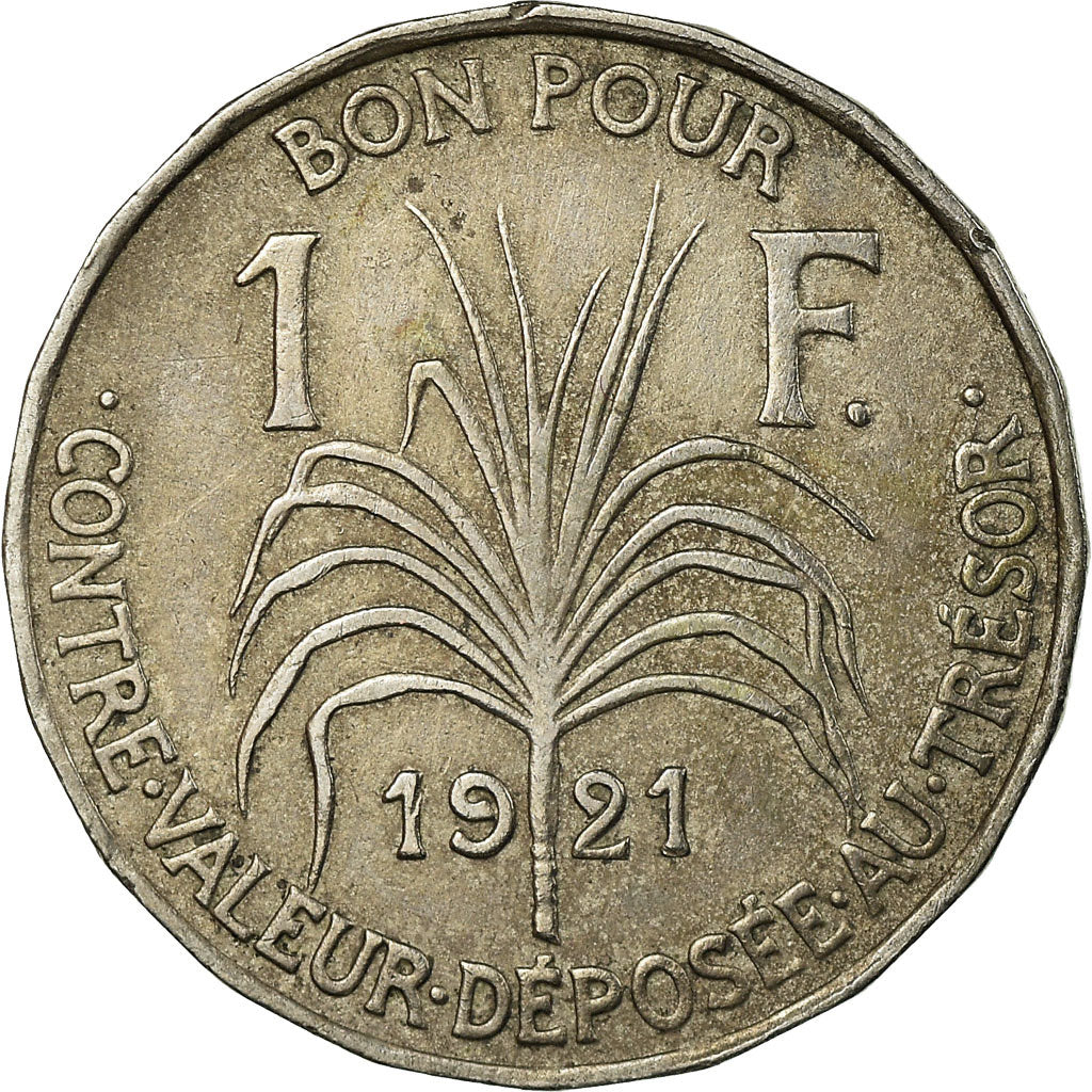 Munten, Guadeloupe, Franc, 1921, ZF+, Copper-nickel, KM:46