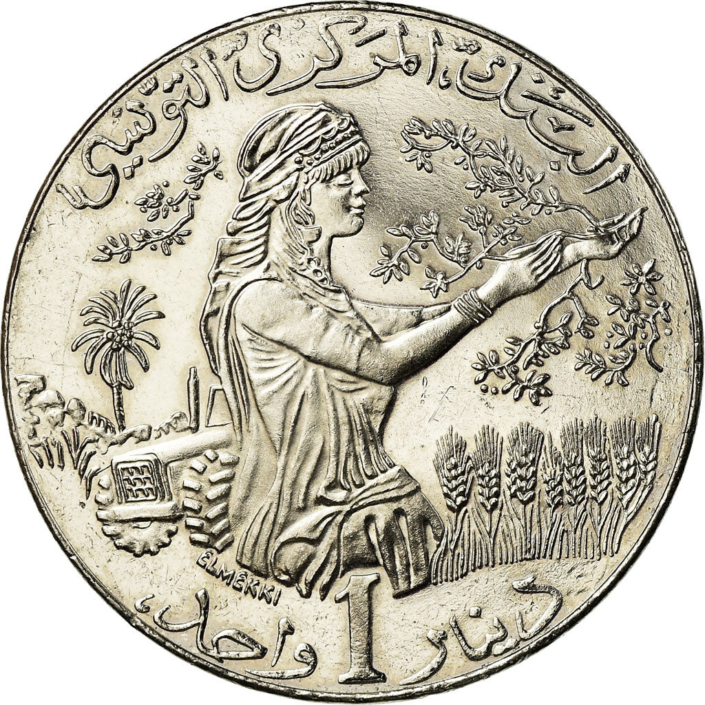 Moneta, Tunisia, Dinar, 2009/AH1430, Paris, BB+, Rame-nichel, KM:347