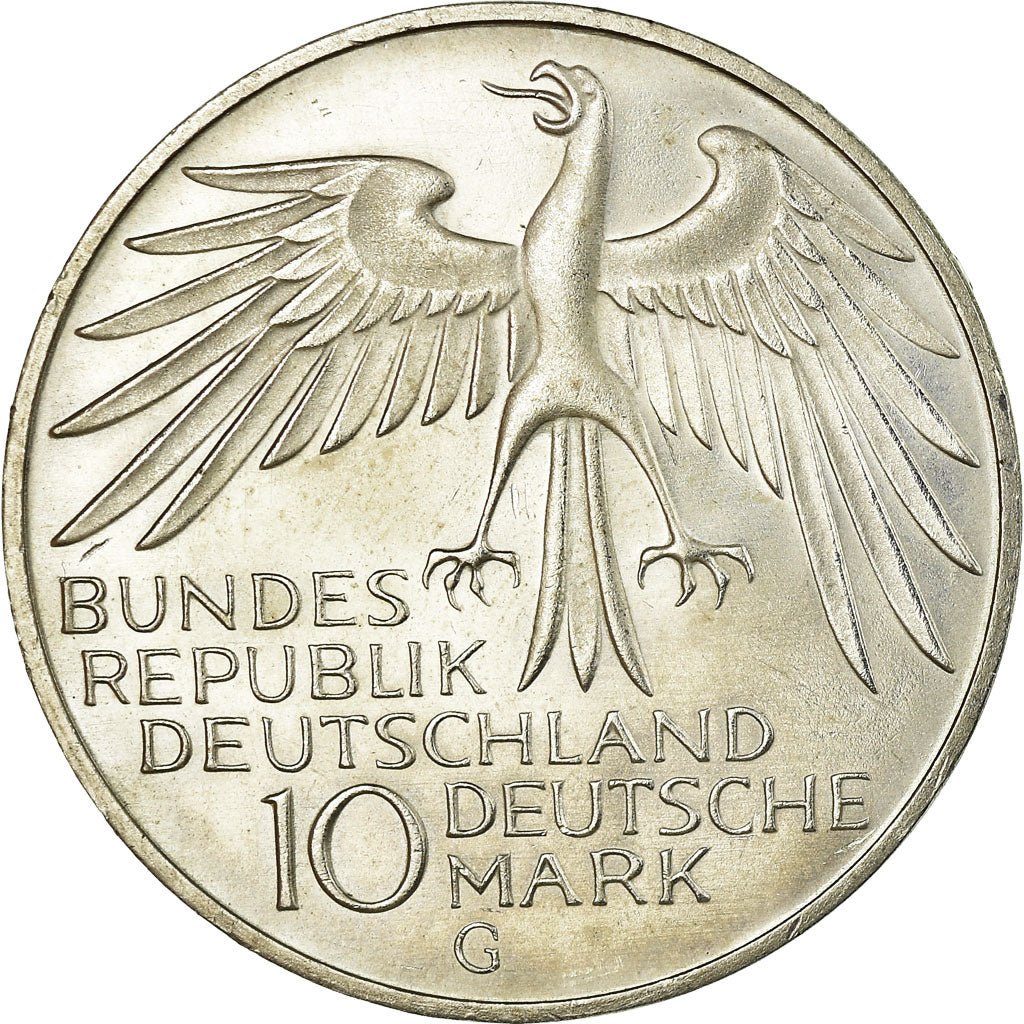 Moneta, GERMANIA - REPUBBLICA FEDERALE, 10 Mark, 1972, Karlsruhe, SPL-, Argento