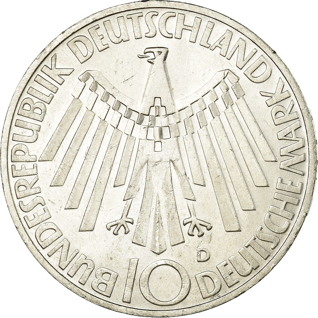Monnaie, République fédérale allemande, 10 Mark, 1972, Munich, TTB+, Argent