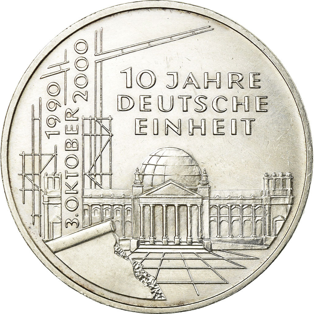 Moneta, GERMANIA - REPUBBLICA FEDERALE, 10 Mark, 2000, Munich, BB+, Argento