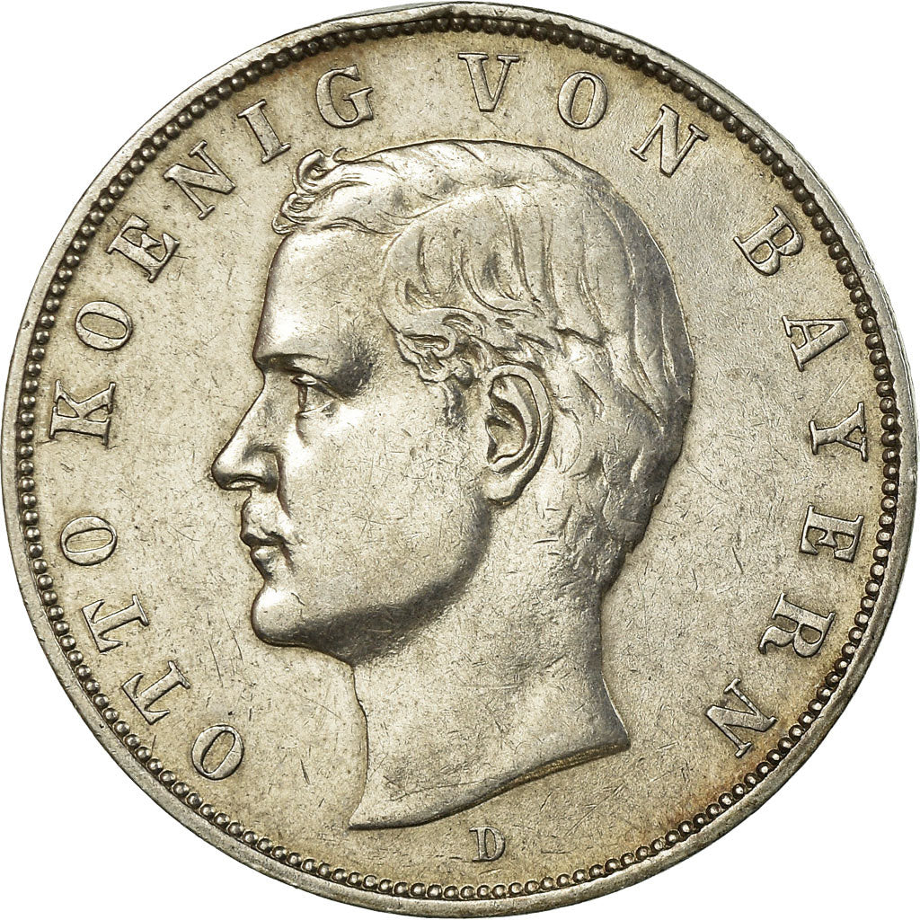 Moneta, Stati tedeschi, BAVARIA, Otto, 3 Mark, 1909, Munich, BB, Argento, KM:996