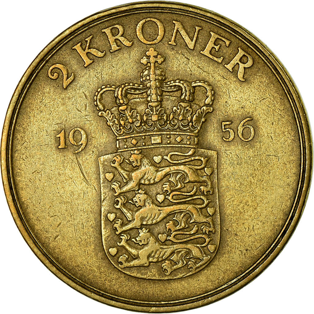 Münze, Dänemark, Frederik IX, 2 Kroner, 1956, Copenhagen, SS, Aluminum-Bronze