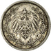 Moneda, ALEMANIA - IMPERIO, 1/2 Mark, 1906, Stuttgart, BC+, Plata, KM:17