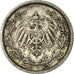 Monnaie, GERMANY - EMPIRE, 1/2 Mark, 1906, Stuttgart, TB, Argent, KM:17