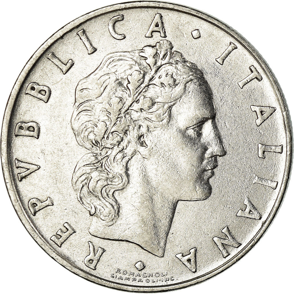 Münze, Italien, 50 Lire, 1954, Rome, SS+, Stainless Steel, KM:95.1