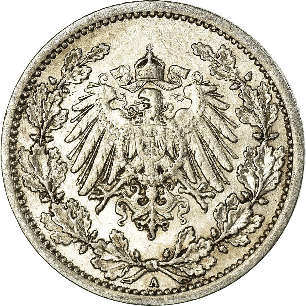 Münze, GERMANY - EMPIRE, 1/2 Mark, 1913, Berlin, SS+, Silber, KM:17