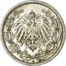 Münze, GERMANY - EMPIRE, 1/2 Mark, 1913, Berlin, SS+, Silber, KM:17