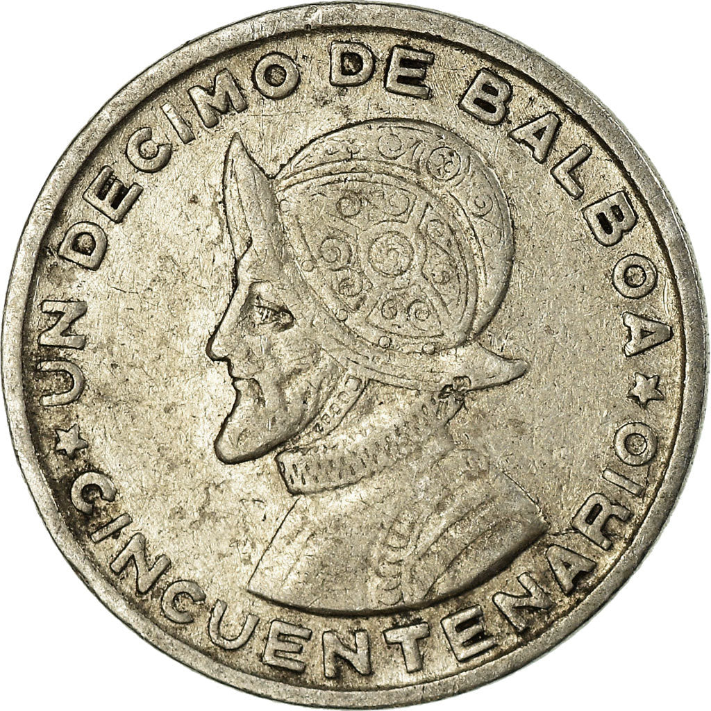 Moneda, Panamá, 1/10 Balboa, 1953, MBC, Plata, KM:18