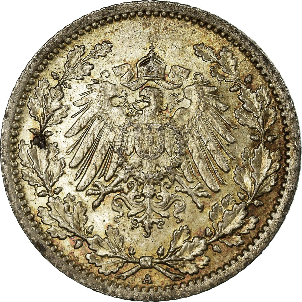 Moneda, ALEMANIA - IMPERIO, 1/2 Mark, 1916, Berlin, MBC, Plata, KM:17