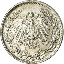 Moneta, GERMANIA - IMPERO, 1/2 Mark, 1916, Munich, BB+, Argento, KM:17
