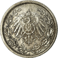 Moeda, ALEMANHA - IMPÉRIO, 1/2 Mark, 1917, Berlin, AU(50-53), Prata, KM:17