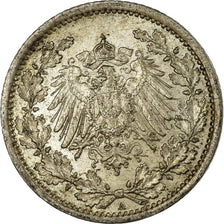 Münze, GERMANY - EMPIRE, 1/2 Mark, 1917, Berlin, S+, Silber, KM:17