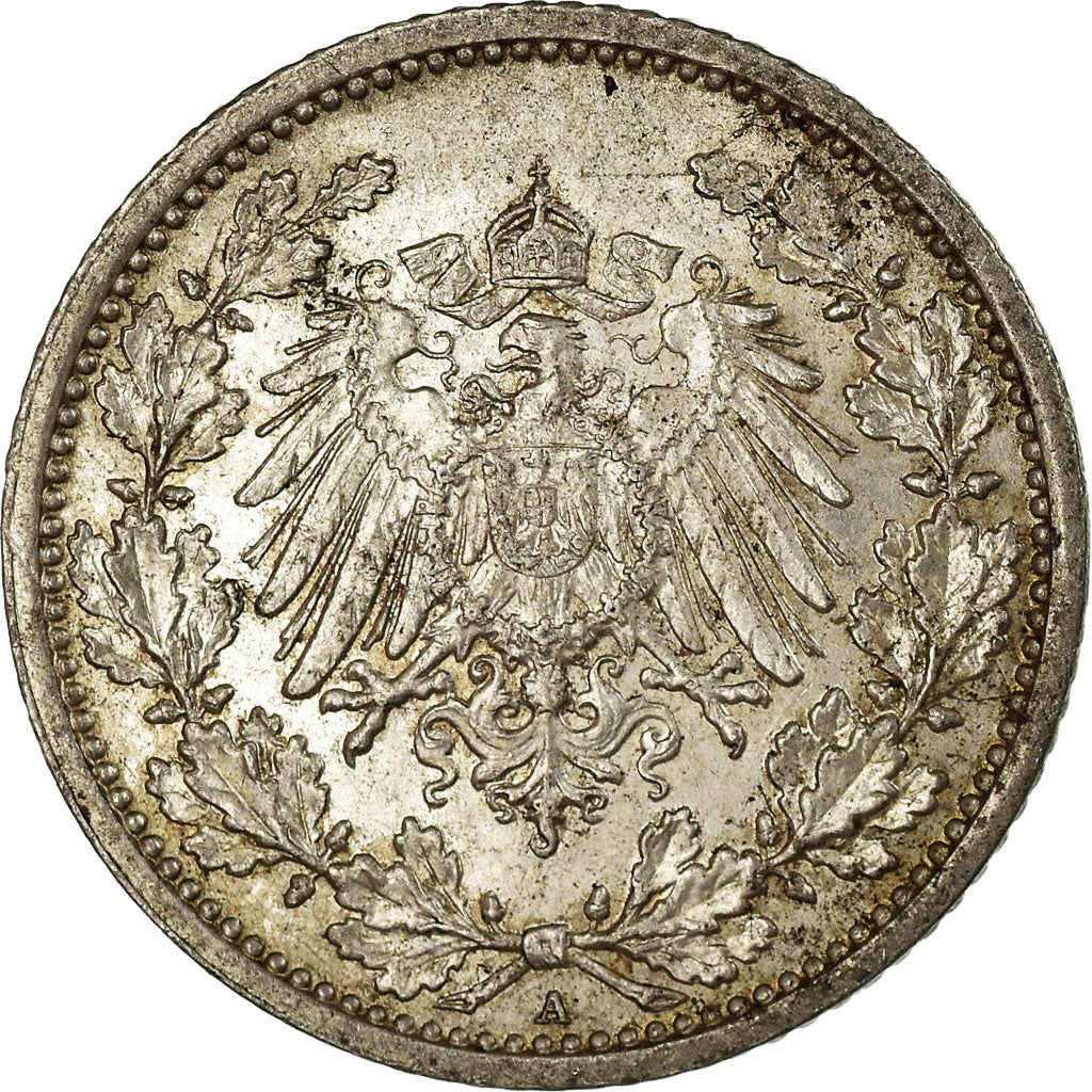 Munten, DUITSLAND - KEIZERRIJK, 1/2 Mark, 1917, Berlin, ZF, Zilver, KM:17