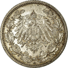 Munten, DUITSLAND - KEIZERRIJK, 1/2 Mark, 1917, Berlin, ZF, Zilver, KM:17