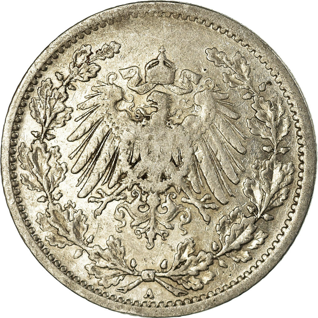 Münze, GERMANY - EMPIRE, 1/2 Mark, 1907, Berlin, S, Silber, KM:17
