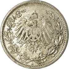 Münze, GERMANY - EMPIRE, 1/2 Mark, 1907, Berlin, S, Silber, KM:17