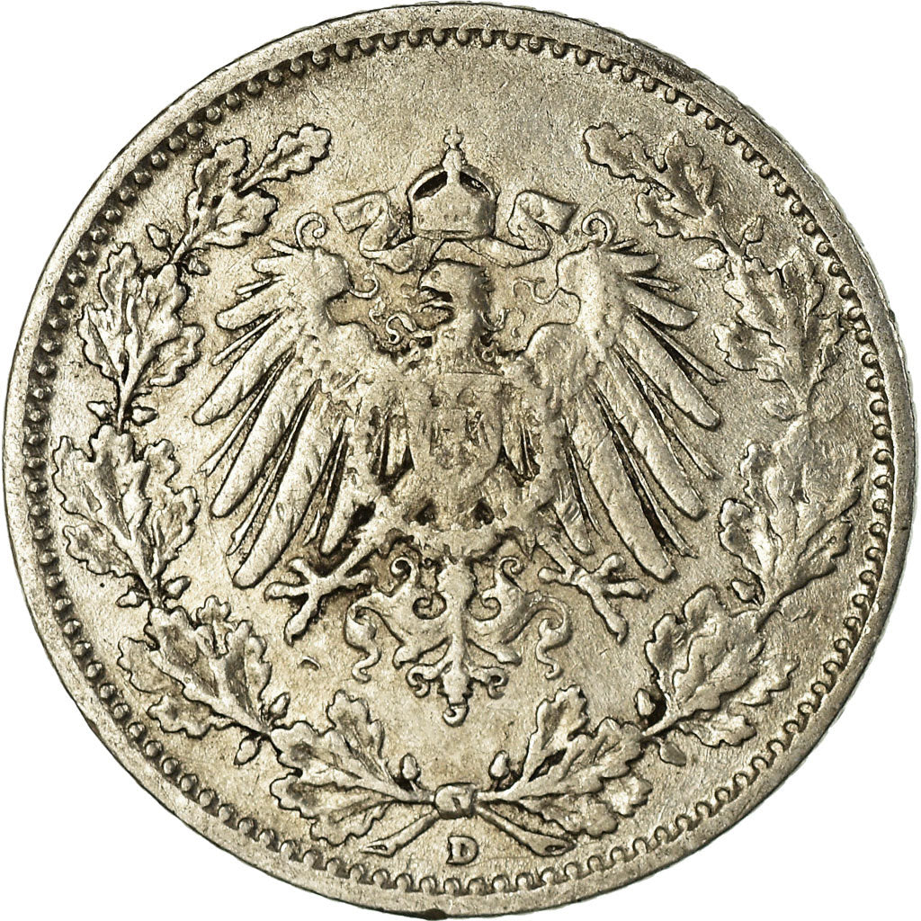 Münze, GERMANY - EMPIRE, 1/2 Mark, 1909, Munich, S, Silber, KM:17