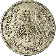 Münze, GERMANY - EMPIRE, 1/2 Mark, 1909, Munich, S, Silber, KM:17