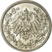 Coin, GERMANY - EMPIRE, 1/2 Mark, 1915, Karlsruhe, AU(50-53), Silver, KM:17