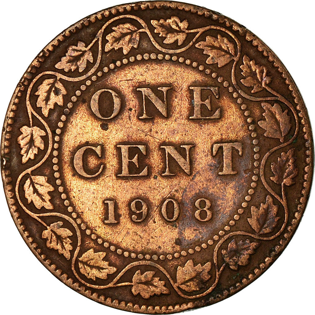 Moneta, Canada, Edward VII, Cent, 1908, Royal Canadian Mint, Ottawa, MB+