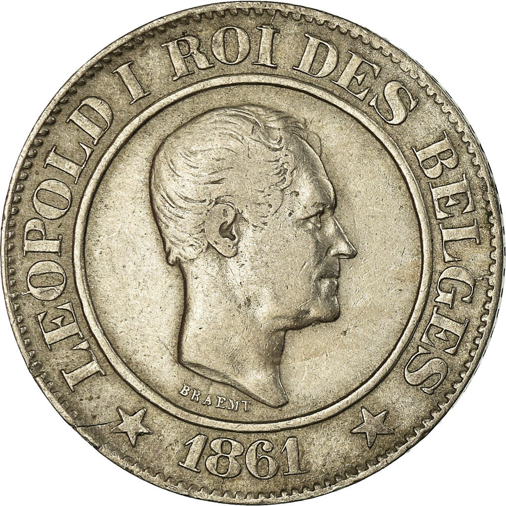 Coin, Belgium, Leopold I, 20 Centimes, 1861, EF(40-45), Copper-nickel, KM:20