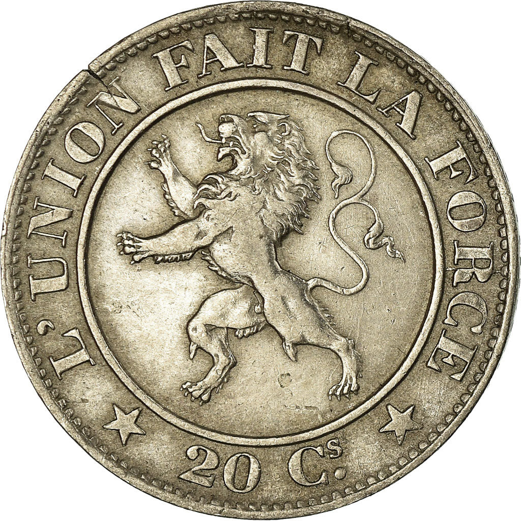Coin, Belgium, Leopold I, 20 Centimes, 1861, EF(40-45), Copper-nickel, KM:20