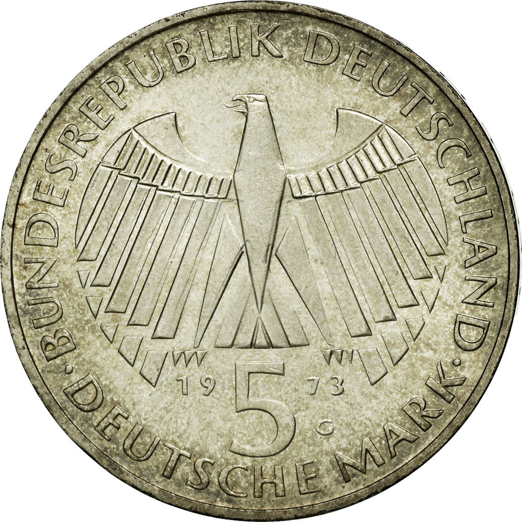 Coin, GERMANY - FEDERAL REPUBLIC, 5 Mark, 1973, Karlsruhe, Germany, AU(55-58)