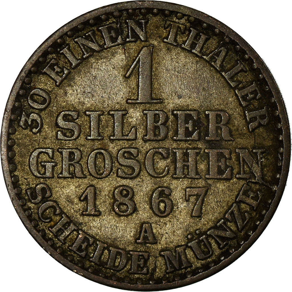 Moneta, Stati tedeschi, PRUSSIA, Wilhelm I, Groschen, 1867, Berlin, BB, Argento
