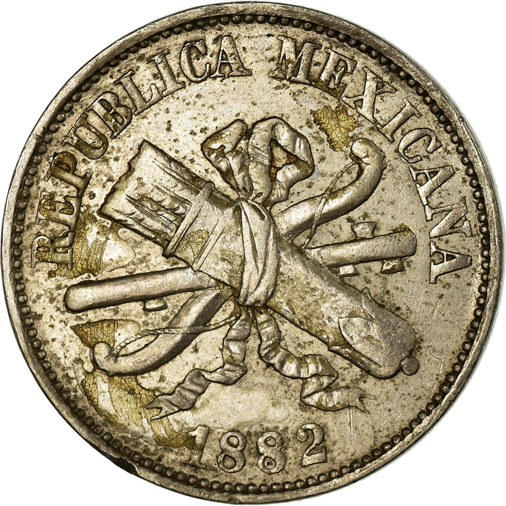 Moneta, Messico, 2 Centavos, 1882, Mexico City, MB+, Rame-nichel, KM:395