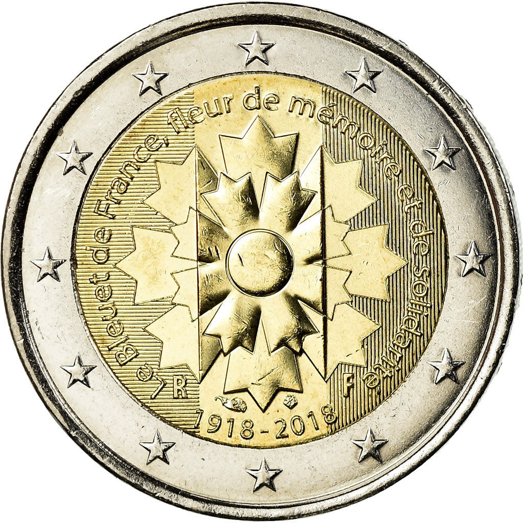 Francia, 2 Euro, Le Bleuet de France, 2018, BB+, Bi-metallico, Gadoury:28.