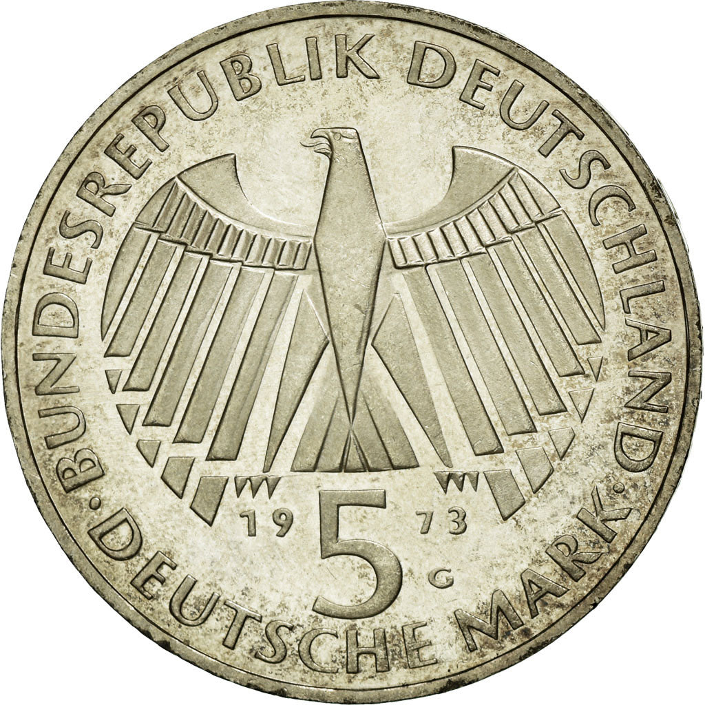 Coin, GERMANY - FEDERAL REPUBLIC, 5 Mark, 1973, Karlsruhe, Germany, MS(60-62)