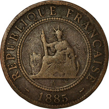 Moneta, INDOCINA FRANCESE, Cent, 1885, Paris, MB, Bronzo, KM:1