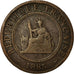 Moneta, INDOCINA FRANCESE, Cent, 1885, Paris, MB, Bronzo, KM:1