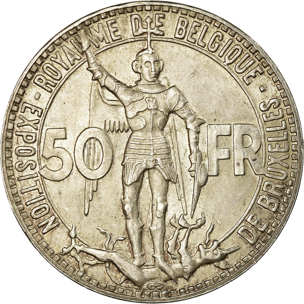 Moneta, Belgio, 50 Francs, 50 Frank, 1935, BB, Argento, KM:106.1