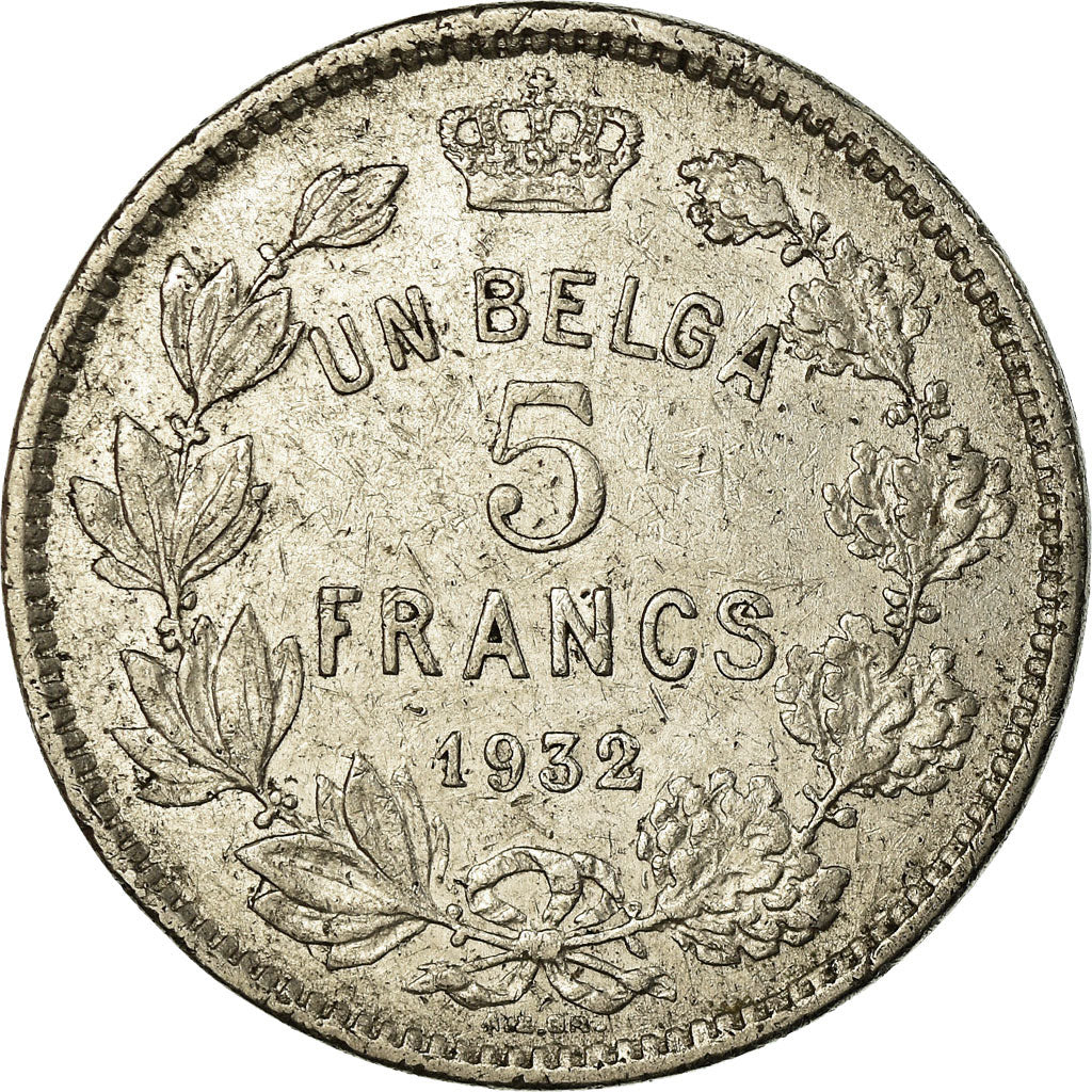 Moeda, Bélgica, 5 Francs, 5 Frank, 1932, VF(30-35), Níquel, KM:97.1