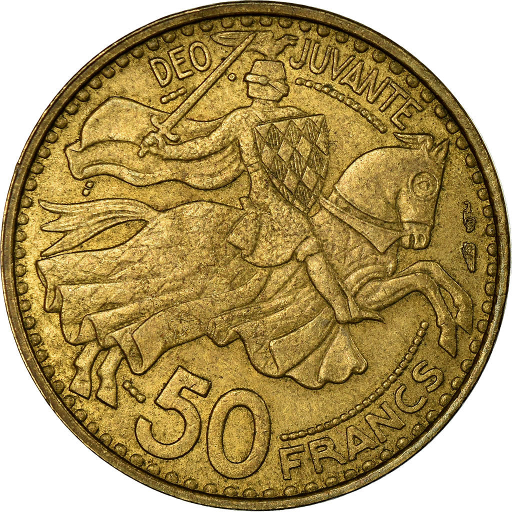 Moeda, Mónaco, Rainier III, 50 Francs, Cinquante, 1950, EF(40-45)