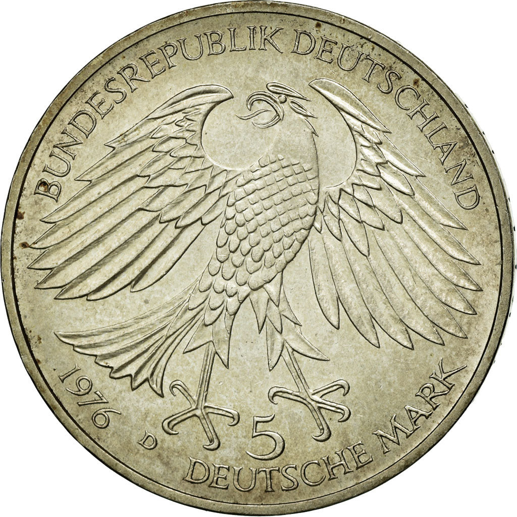 Coin, GERMANY - FEDERAL REPUBLIC, 5 Mark, 1976, Munich, Germany, AU(55-58)