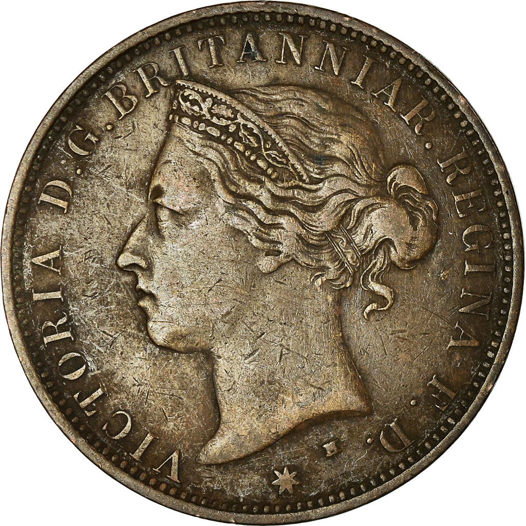 Coin, Jersey, Victoria, 1/12 Shilling, 1877, Heaton, AU(50-53), Bronze, KM:8