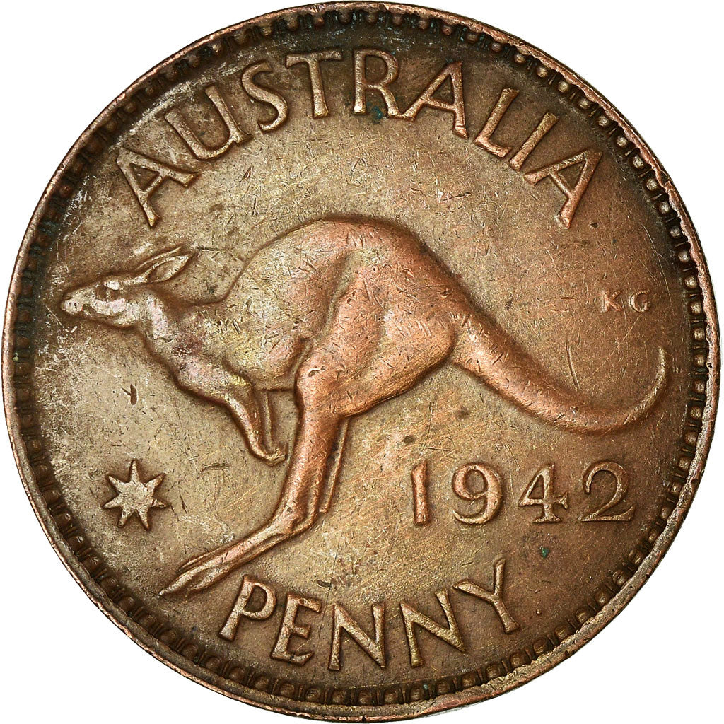 Coin, Australia, George VI, Penny, 1942, EF(40-45), Bronze, KM:36