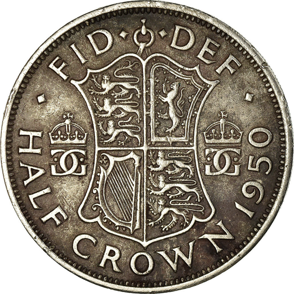 Münze, Großbritannien, George VI, 1/2 Crown, 1950, S+, Copper-nickel, KM:879