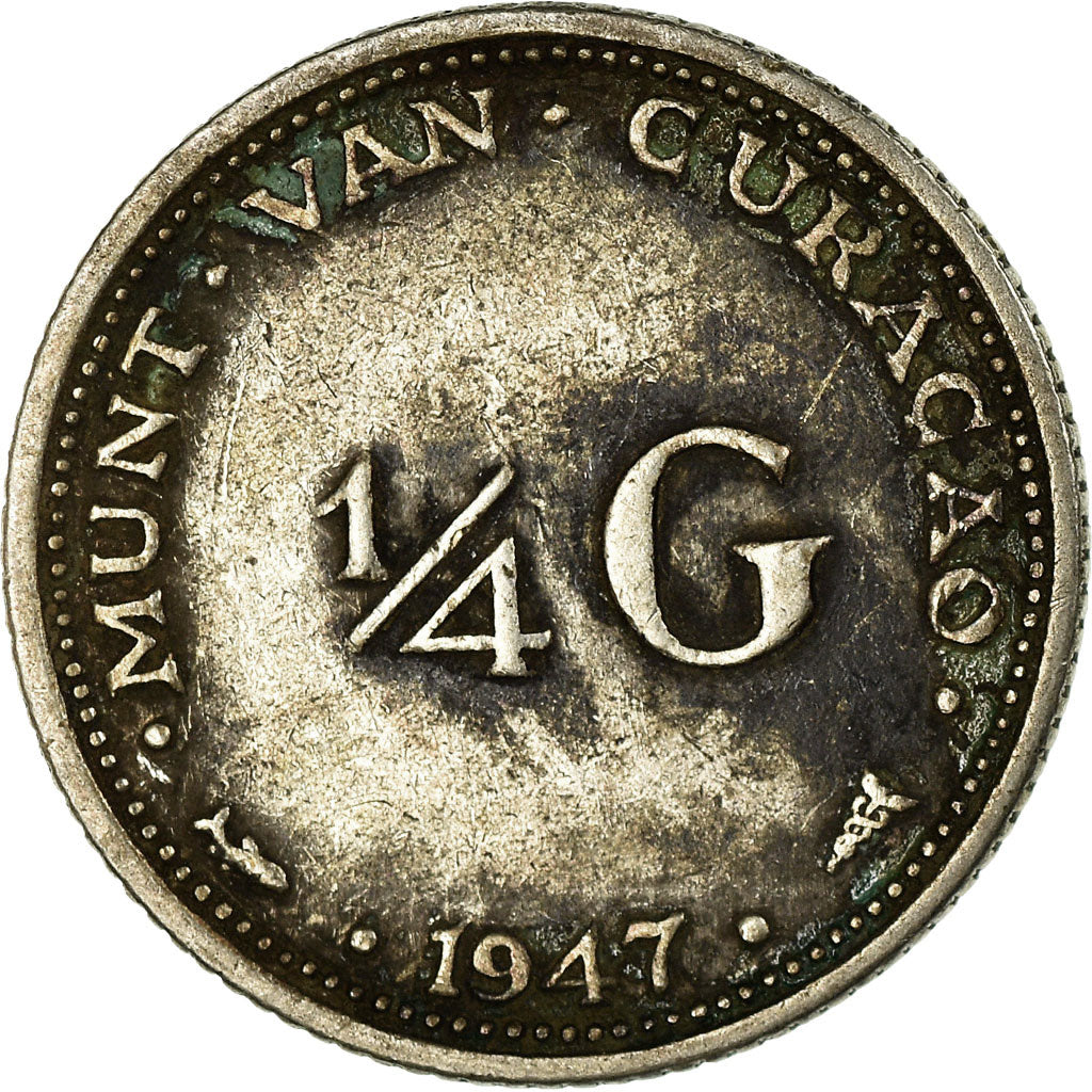 Moneta, Curaçao, 1/4 Gulden, 1947, Denver, MB, Argento, KM:44