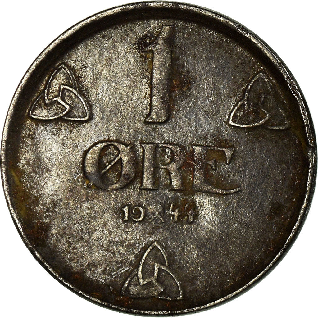 Moneta, Norvegia, Haakon VII, Ore, 1944, MB+, Ferro, KM:387