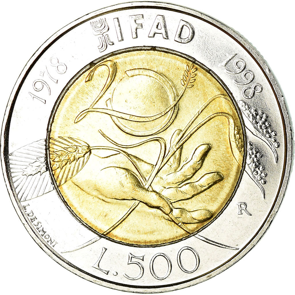Moneta, Italia, 500 Lire, 1998, Rome, SPL-, Bi-metallico, KM:193